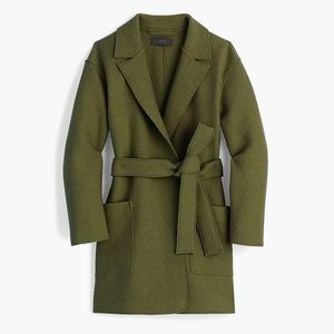 J. Crew wrap coat in boiled wool - Olive